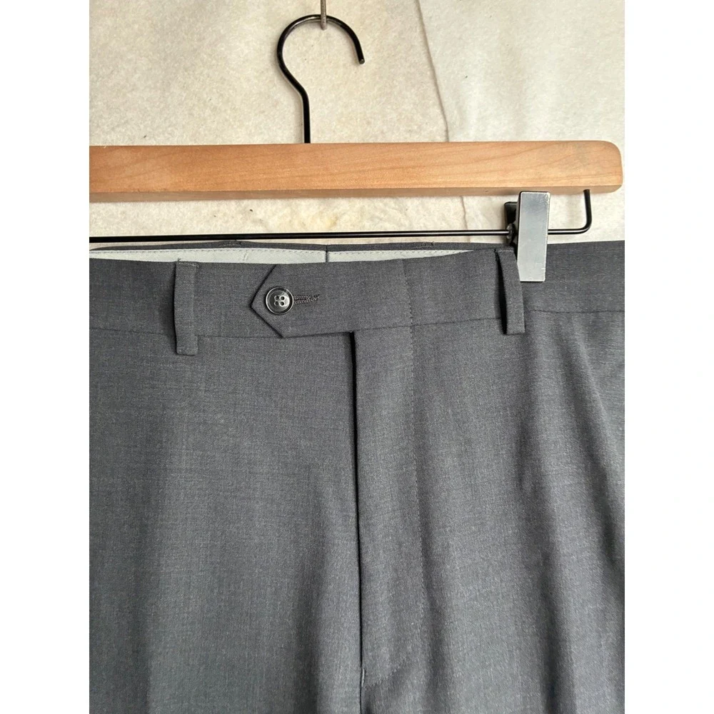 NWT Bar III Mens Slim Fit Power Stretch Wool Blend Suit Pants Gray 36W 30L